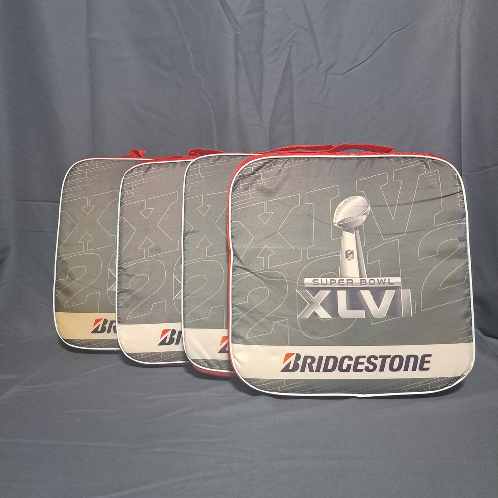 Set of 4 NFL 2012 Super Bowl XLVI Stadium Seat Cushion‎ Bridgestone Indianapolis